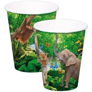 8x Safari/jungle themafeest bekertjes 250ml