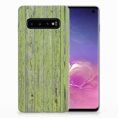 Samsung Galaxy S10 | Bumper Hoesje | Green Wood