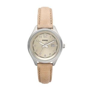 Horlogeband Fossil AM4377 Leder Beige 14mm