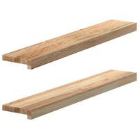 Vensterbanken 2 st onbehandeld 90x15x2 cm massief eikenhout