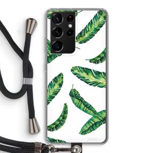Lange bladeren: Samsung Galaxy S21 Ultra Transparant Hoesje met koord