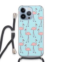 Anything Flamingoes: iPhone 13 Pro Transparant Hoesje met koord