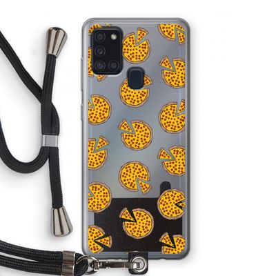 You Had Me At Pizza: Samsung Galaxy A21s Transparant Hoesje met koord