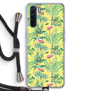 Flamingo party: Oppo A91 Transparant Hoesje met koord