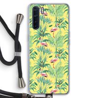 Flamingo party: Oppo A91 Transparant Hoesje met koord Flamingo party: Oppo A91 Transparant Hoesje met koord