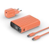 RealPower PB-10000 Power Pack Powerbank 10000 mAh Li-ion USB, USB-C Oranje