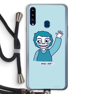 Zwaai: Samsung Galaxy A20s Transparant Hoesje met koord