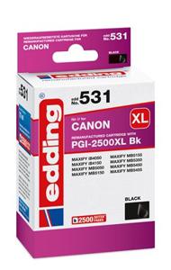 Edding Inktcartridge vervangt Canon PGI-2500BK XL Compatibel Zwart EDD-531 18-531