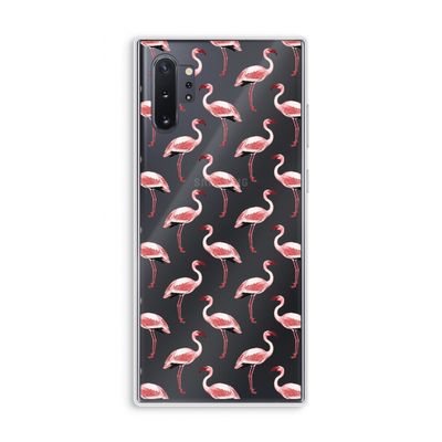 Flamingoprint groen: Samsung Galaxy Note 10 Plus Transparant Hoesje