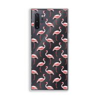 Flamingoprint groen: Samsung Galaxy Note 10 Plus Transparant Hoesje