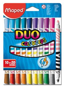 Viltstift Maped Color'peps duo karton ophangdoos 10stuks