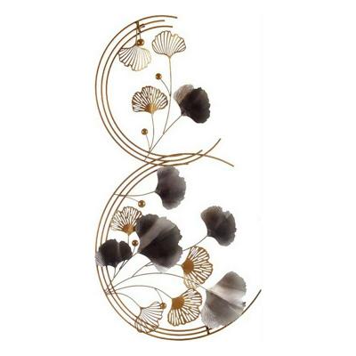 Ophangdecoratie Gift Decor M1312 M1312 Blauw Koper Gouden Metaal Blommor 80 x 151 x 5,5 cm Muurschildering