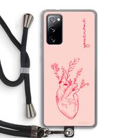 Blooming Heart: Samsung Galaxy S20 FE / S20 FE 5G Transparant Hoesje met koord Blooming Heart: Samsung Galaxy S20 FE / S20 FE 5G Transparant Hoesje met koord