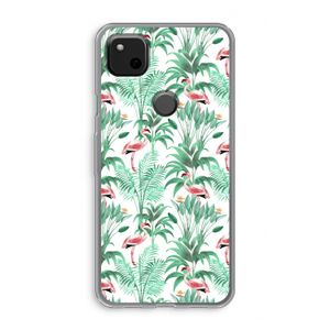 Flamingo bladeren: Google Pixel 4a Transparant Hoesje