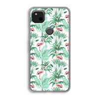 Flamingo bladeren: Google Pixel 4a Transparant Hoesje