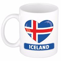 IJslandse vlag hartje theebeker 300 ml