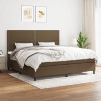 Boxspring met matras stof donkerbruin 200x200 cm