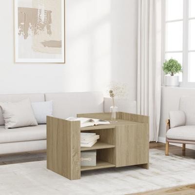 Salontafel 80x50x50 cm bewerkt hout sonoma eikenkleurig