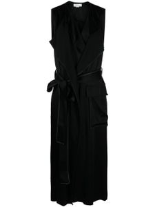 Victoria Beckham robe mi-longue sans manches à taille ceinturée - Noir