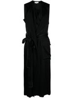 Victoria Beckham robe mi-longue sans manches à taille ceinturée - Noir - thumbnail