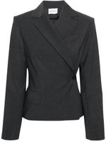 Claudie Pierlot blazer asymétrique à design cache-coeur - Gris - thumbnail