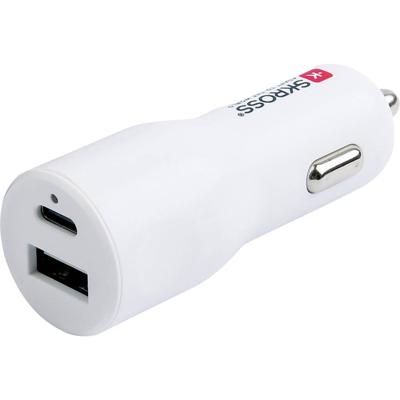 Skross Dual Car Charger 20W PD dual Car Charger 20 W PD Stroombelasting (max.): 3.00 A 12 V naar 5 V, 12/24 V, 24 V naar 5 V