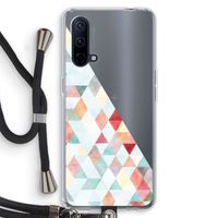 Gekleurde driehoekjes pastel: OnePlus Nord CE 5G Transparant Hoesje met koord