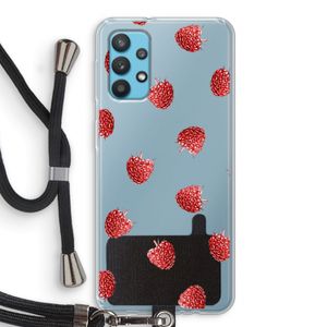 Framboosjes: Samsung Galaxy A32 4G Transparant Hoesje met koord