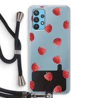 Framboosjes: Samsung Galaxy A32 4G Transparant Hoesje met koord