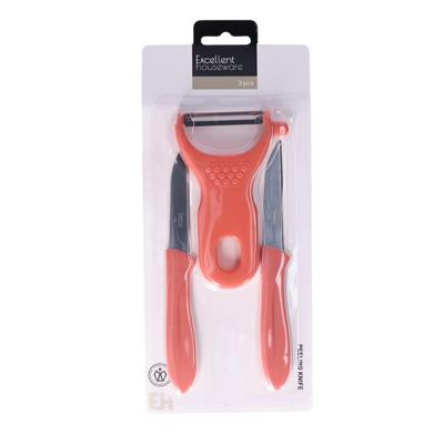 Schilmesjes Set ? 3-delig ? Rood ? RVS ? Dunschillers ? Keukengerei Schilmesjes Set ? 3-delig ? Rood ? RVS ? Dunschillers ? Keukengerei