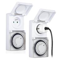 Programmeerbare Tijdklok - 2x - 24-uurs - IP44 - tijdschakelaar stekkerdoos - voor binnen/buiten