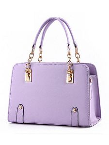 Gold Chain Handle Pu Crossbody Bag