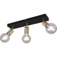 LED Plafondspot - Trion Zuncka - E27 Fitting - 3-lichts - Rechthoek - Mat Zwart/Goud - Aluminium - thumbnail