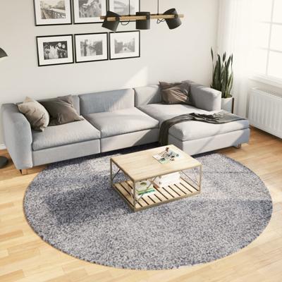 VidaXL Vloerkleed pamplona shaggy hoogpolig modern ø 240 cm blauw