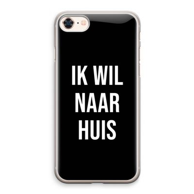 Ik wil naar huis - Zwart: iPhone 8 Transparant Hoesje