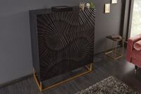 Massief dressoir SCORPION 120cm zwart mangohout met gedetailleerde 3D-gravures - 39910 - thumbnail