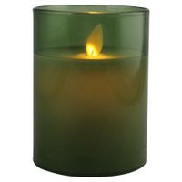 LED kaars wax glas 10cm flessen groen - Magic Flame