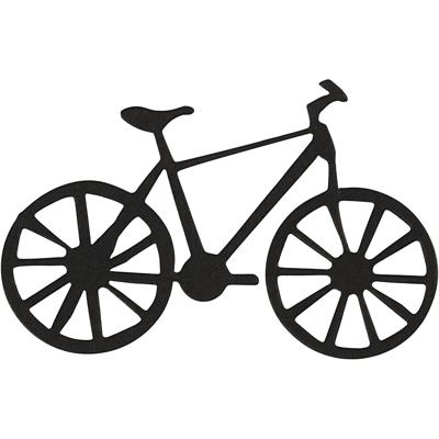 Creativ Company Label, fiets, afm 77x48 mm, zwart, 10 stuk/ 1 doos