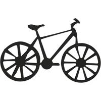 Creativ Company Label, fiets, afm 77x48 mm, zwart, 10 stuk/ 1 doos
