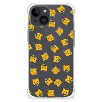 Doorzichtige Silicone Hoesje voor iPhone 15 Plus Katten Emojis