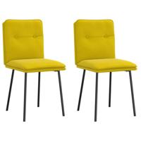 Eetkamerstoelen 2 st fluweel geel