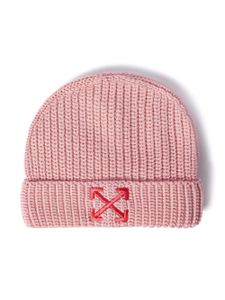 Off-White Kids bonnet tricoté à motif Arrows - Rose