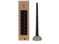 Twisted candles set 3 st, black - Hortus
