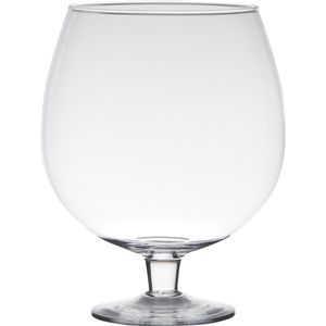 Transparante luxe stijlvolle Brandy vaas/vazen van glas 24 cm