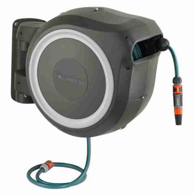 GARDENA Automatische muurhaspel RollUp M / L 25 m met witte rand