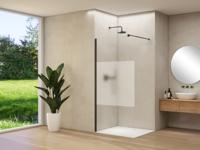Inloopdouche Van Rijn Products ST01 120x200 cm 8 mm Helder Glas Met Satijnbaan Incl. Beslag met Muurprofiel en Stabilisatiestang Mat Zwart