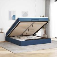 Ottoman bed met matras 160x200cm stof blauw