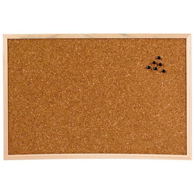 Prikbord van kurk - houten rand - 58 x 39 cm - school/kantoor/keuken