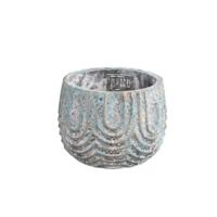 PTMD bloempot rexin rond grijs s 12 cm | 12 stuks