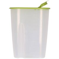 Voedselcontainer strooibus - groen - 2,2 liter - kunststof - 20 x 9,5 x 23,5 cm - Voorraadpot